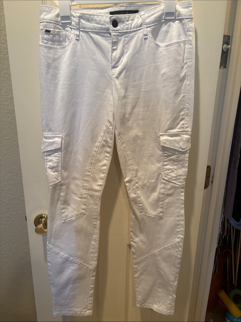 Joe's Jeans White Skinny Cargo Moto Pants Mid Rise Paneled Utility sz 29 NWOT